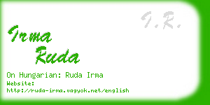 irma ruda business card